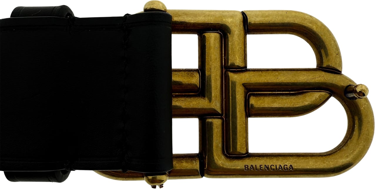 Balenciaga Balenciaga BB Buckle Gürtel 80cm Schwarz / sehr gut Zwart
