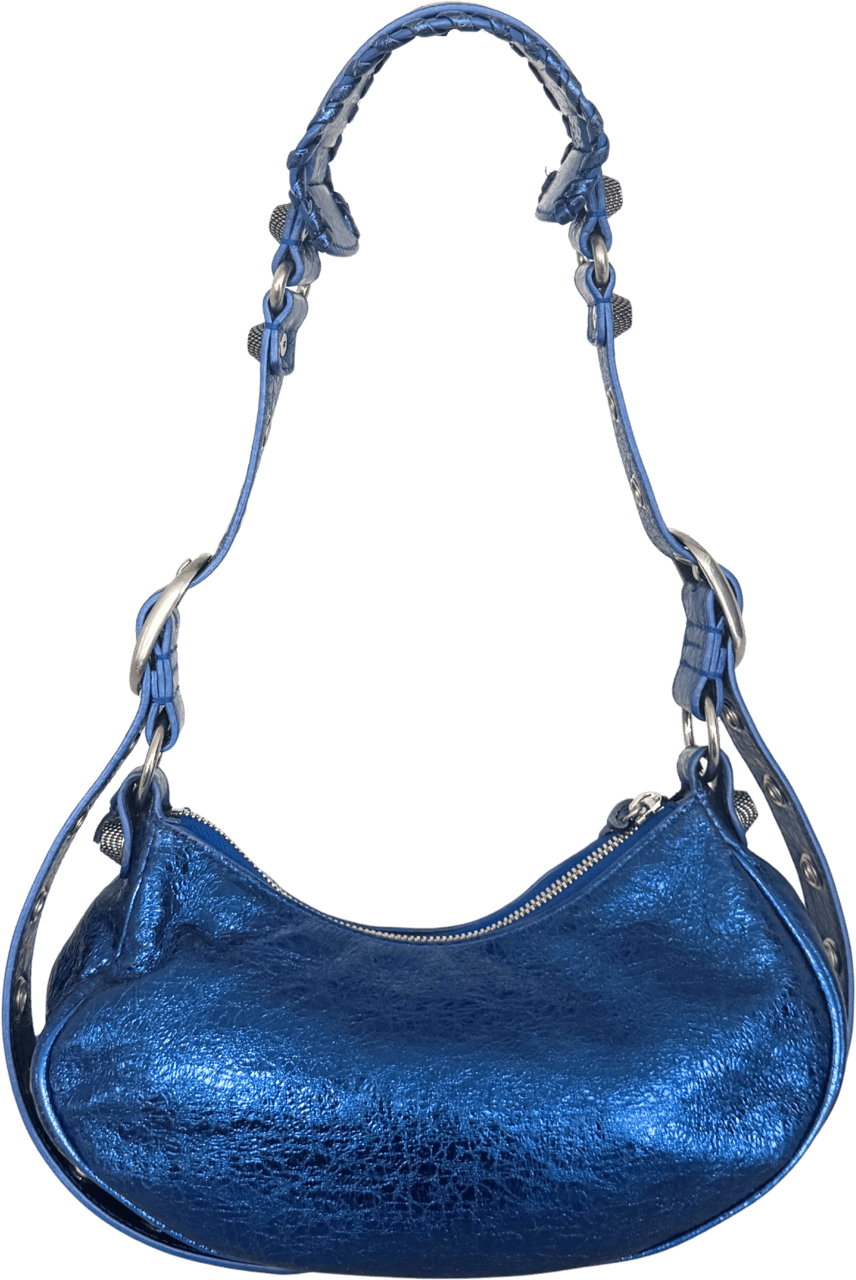 Balenciaga Balenciaga Le Cagole XS Metallic Blau / sehr gut Blauw