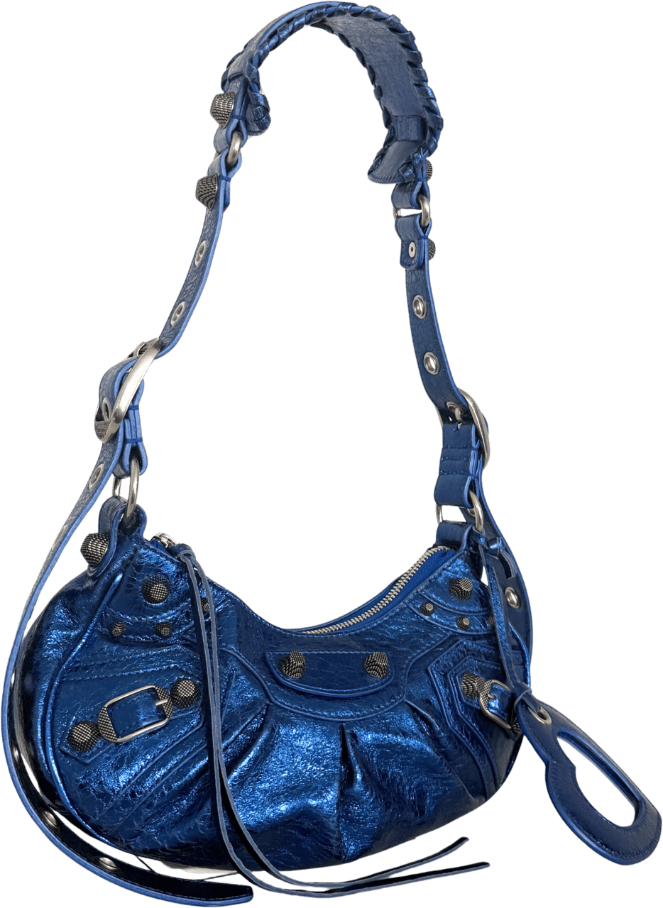Balenciaga Balenciaga Le Cagole XS Metallic Blau / sehr gut Blauw