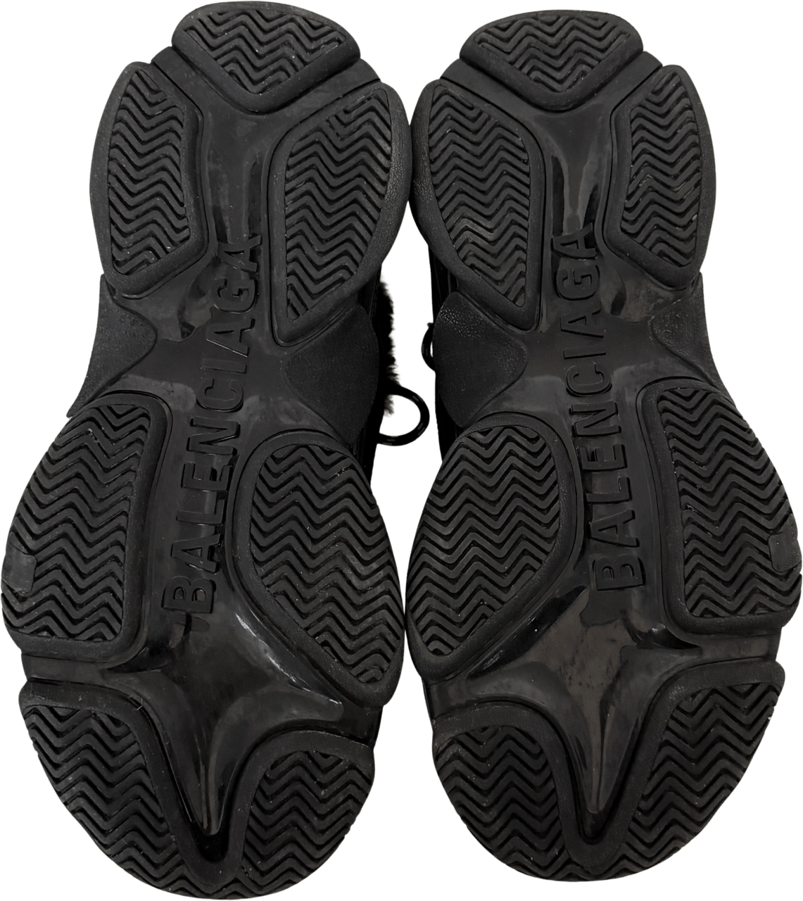 Balenciaga Balenciaga Triple S Kunstfell Größe 40 Schwarz / neuwertig Zwart