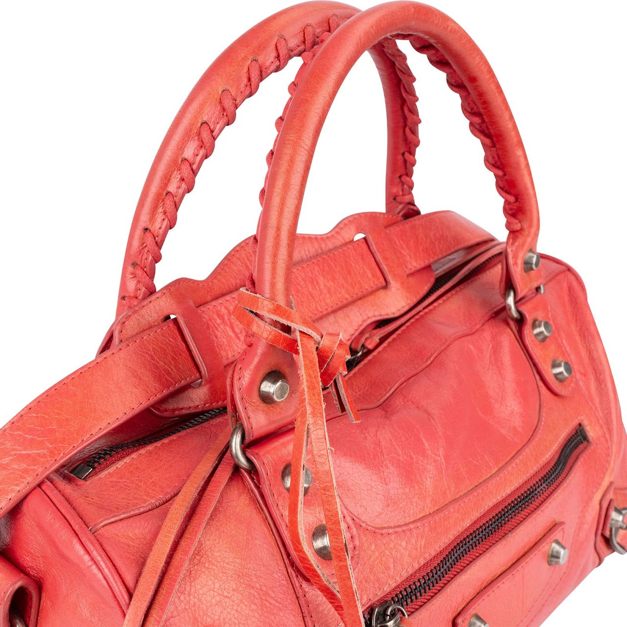 Balenciaga Pink Leather City Twiggy Handbag Divers