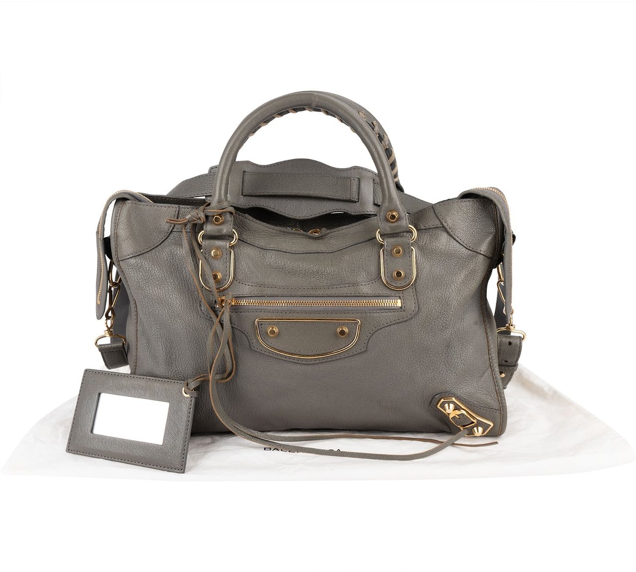 Balenciaga Grey Grained Leather City Handbag Divers