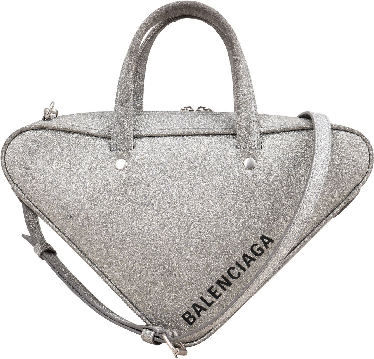 Balenciaga Balenciaga Glitter Triangle Fashion Show Handbag Zilver