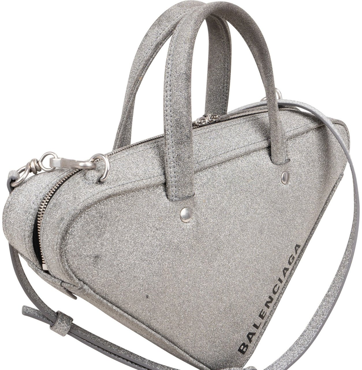 Balenciaga Balenciaga Glitter Triangle Fashion Show Handbag Zilver