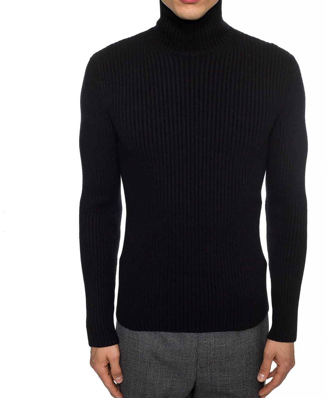 Balenciaga Cashmere Blend Rib Knit Turtleneck Zwart