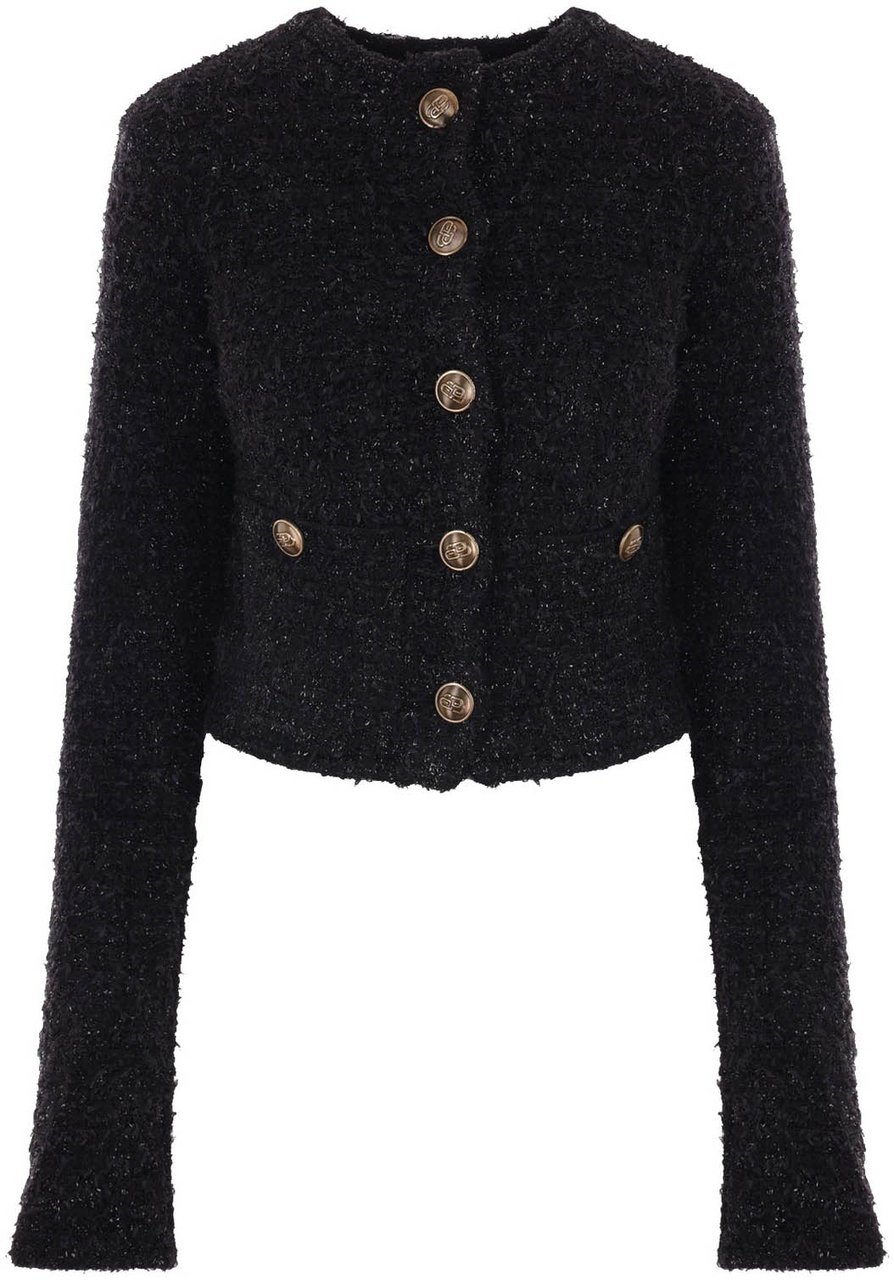 Balenciaga Crop Bouclé Cardigan Divers