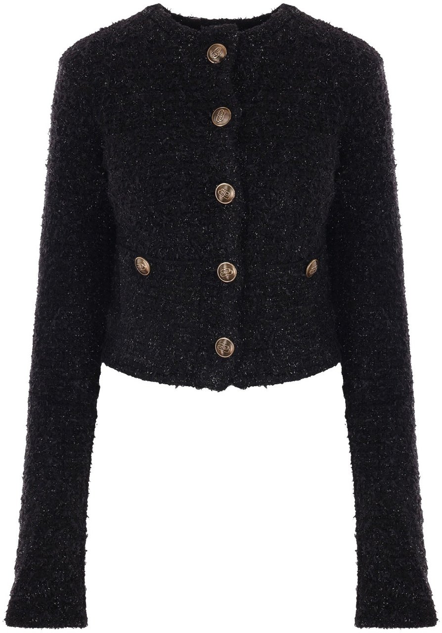 Balenciaga Crop Bouclé Cardigan Divers