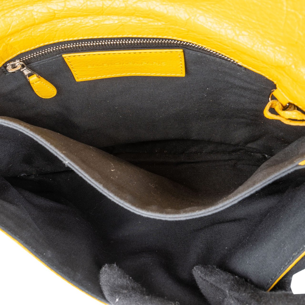 Balenciaga Balenciaga Yellow Leather City Bag Clutch Geel