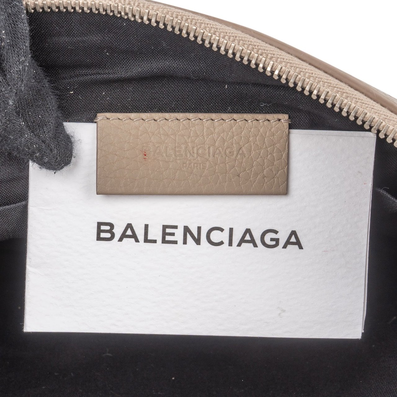 Balenciaga Perforated Leather Blackout City Bag Clutch Taupe