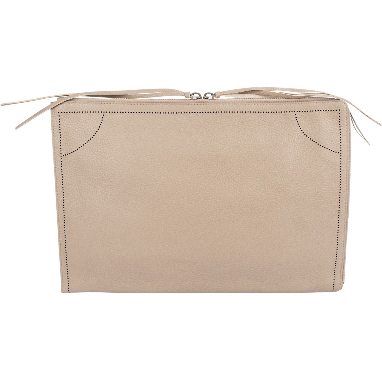 Balenciaga Perforated Leather Blackout City Bag Clutch Taupe