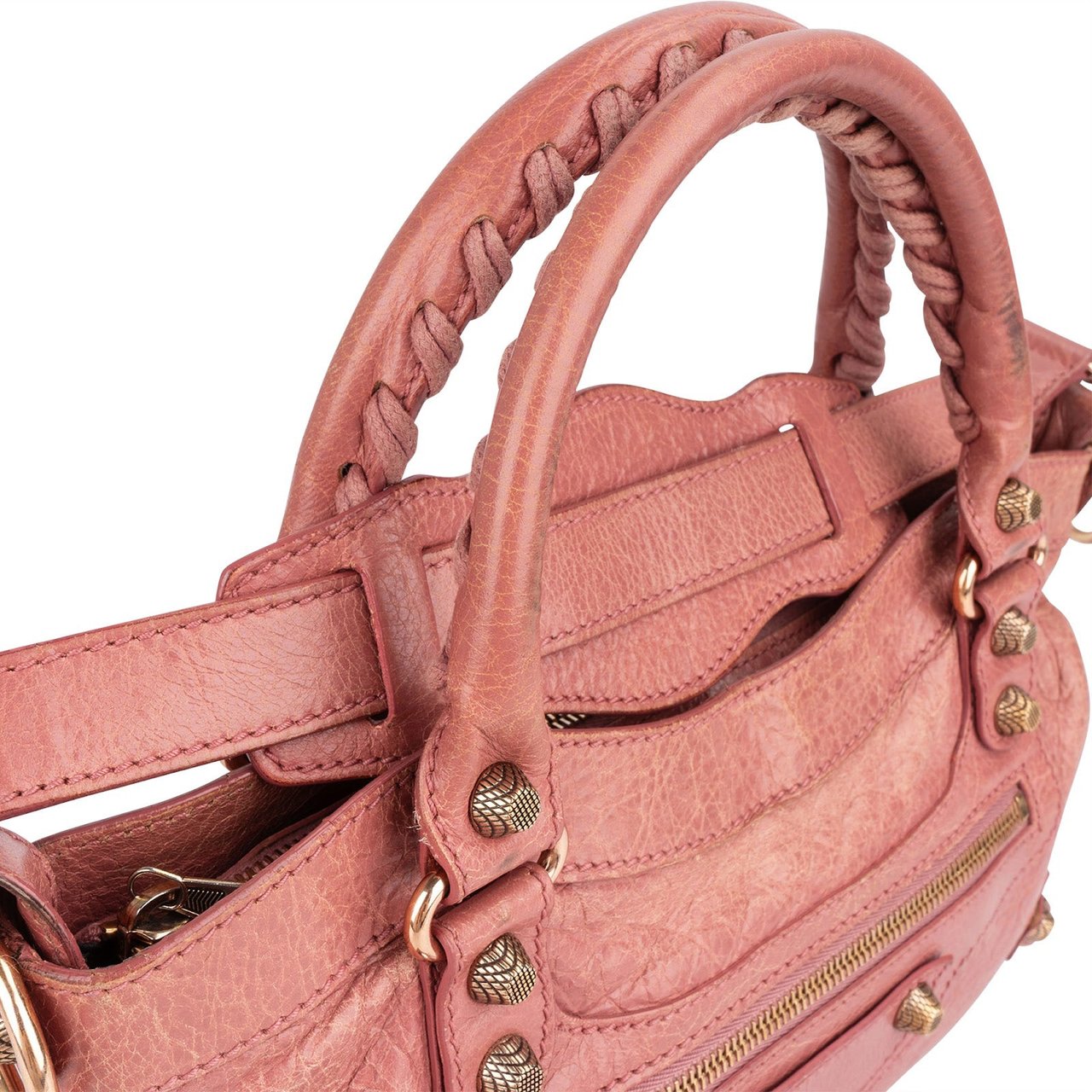 Balenciaga Pink Leather Small City Handbag Roze
