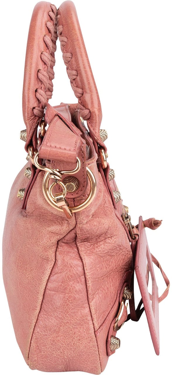 Balenciaga Pink Leather Small City Handbag Roze