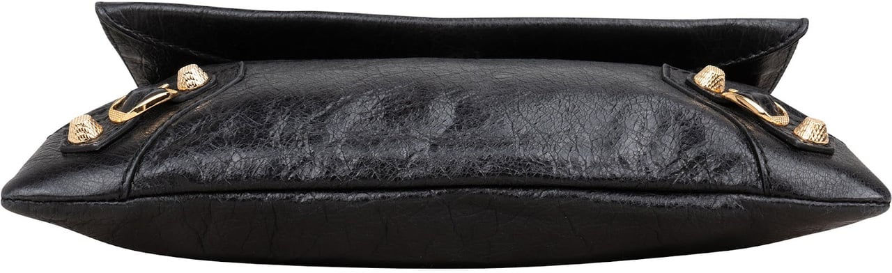 Balenciaga Balenciaga Black Leather City Clutch Bag Zwart