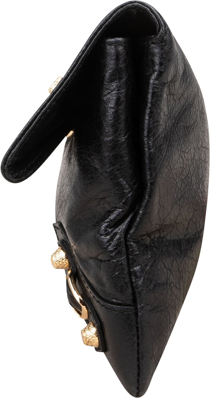 Balenciaga Balenciaga Black Leather City Clutch Bag Zwart