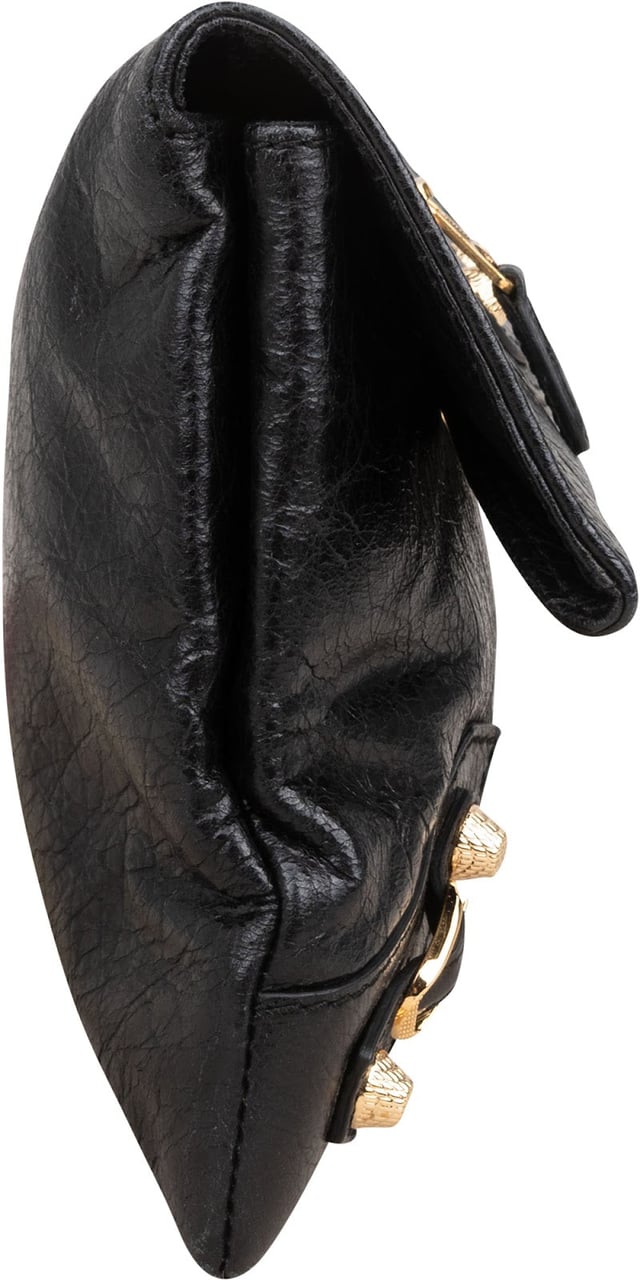 Balenciaga Balenciaga Black Leather City Clutch Bag Zwart