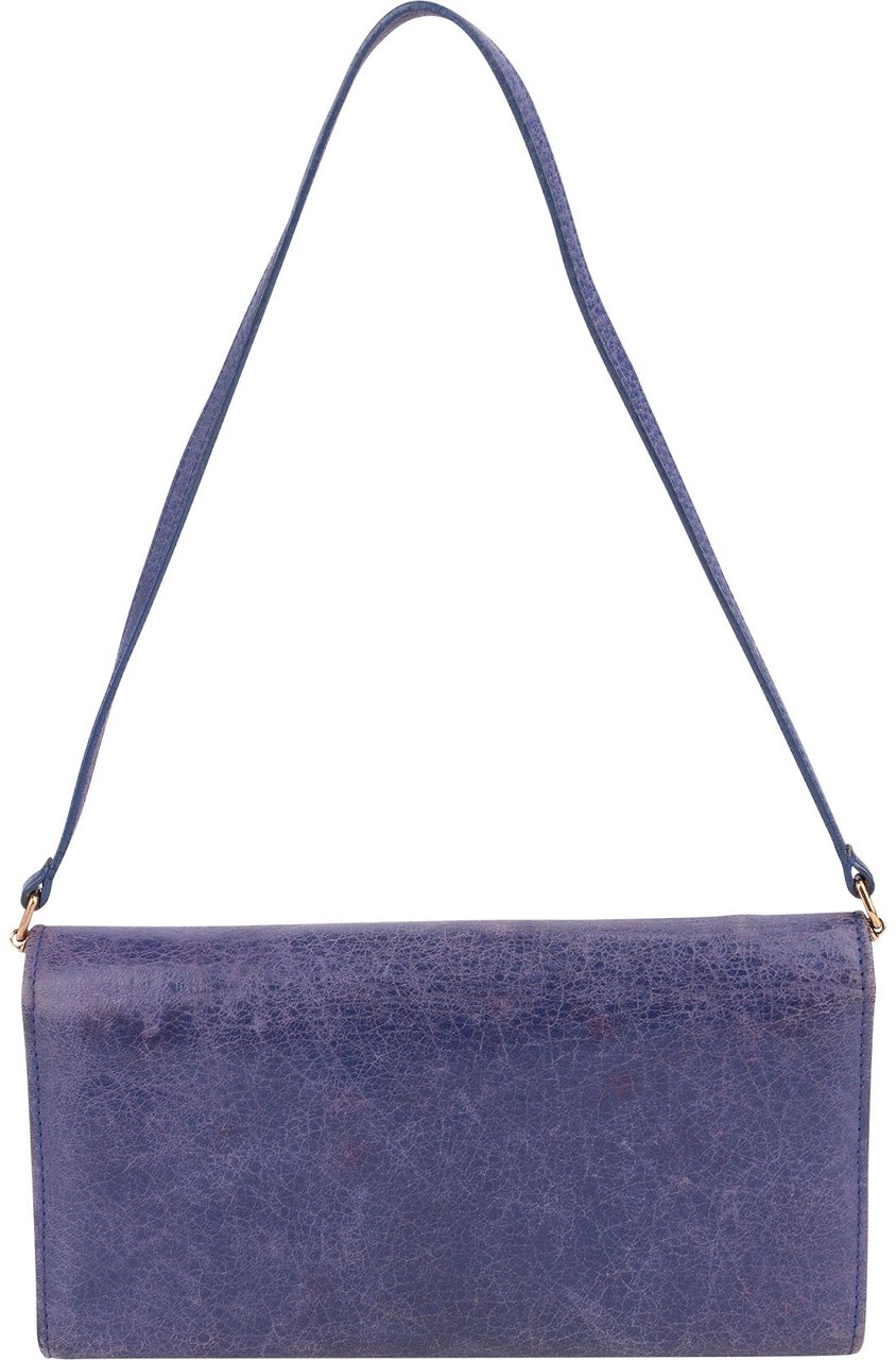 Balenciaga Balenciaga Purple Lether City Wallet on Strap Shoulder Bag Paars