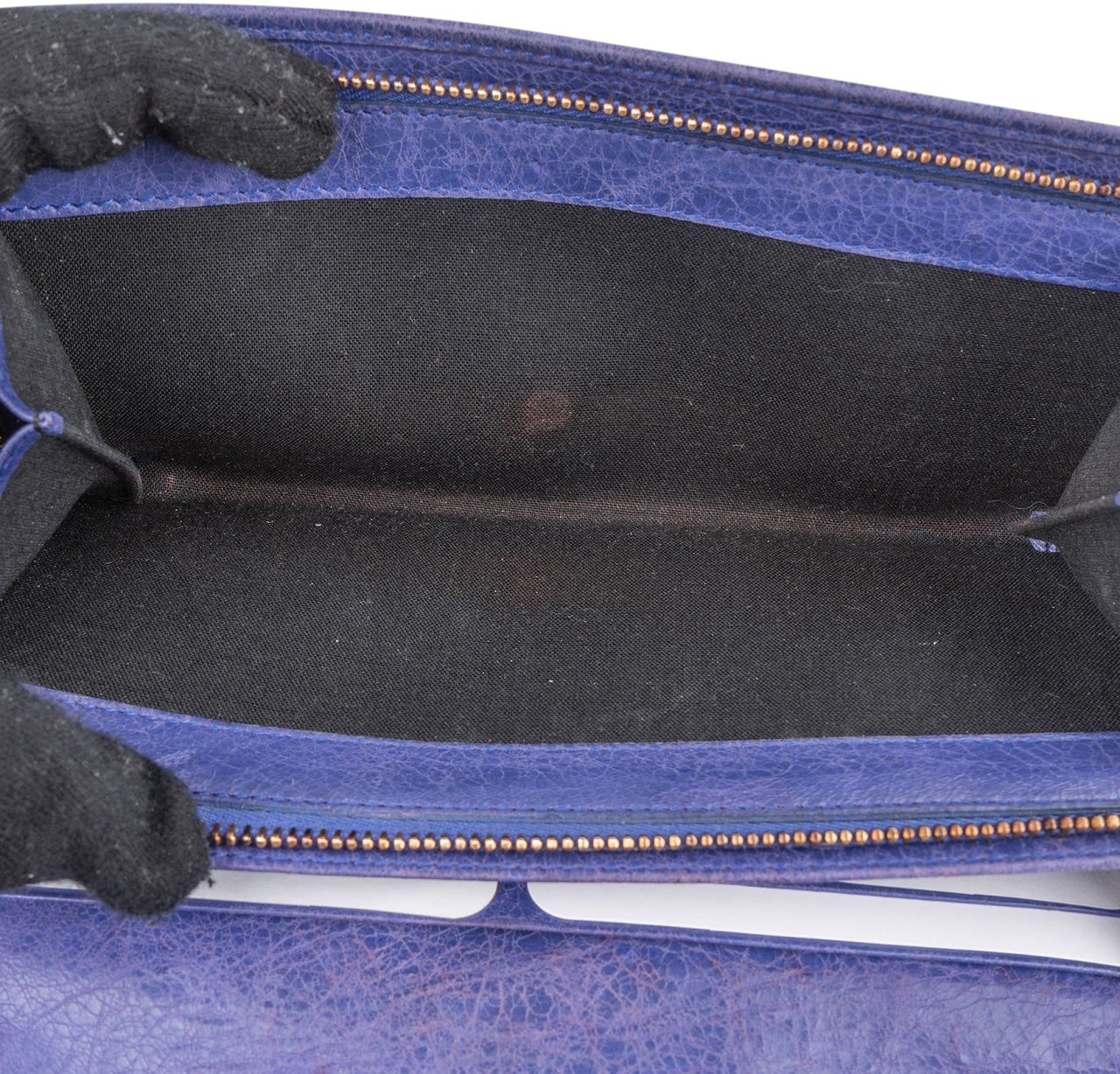 Balenciaga Balenciaga Purple Lether City Wallet on Strap Shoulder Bag Paars