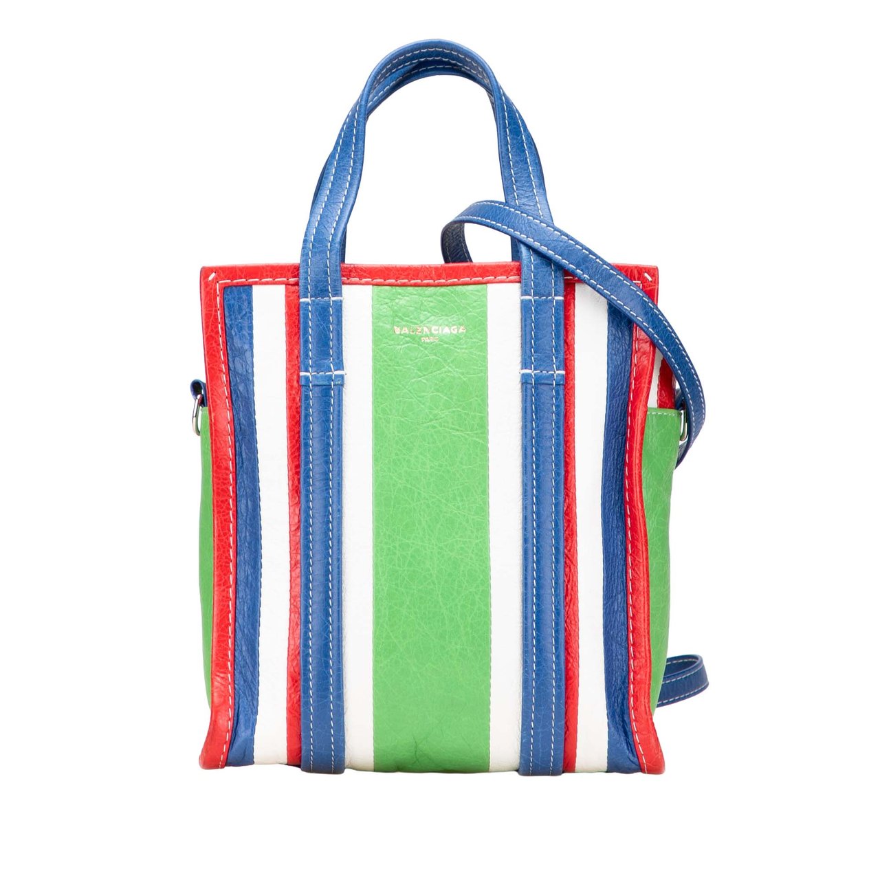 Balenciaga XS Lambskin Bazar Shopper Tote Groen