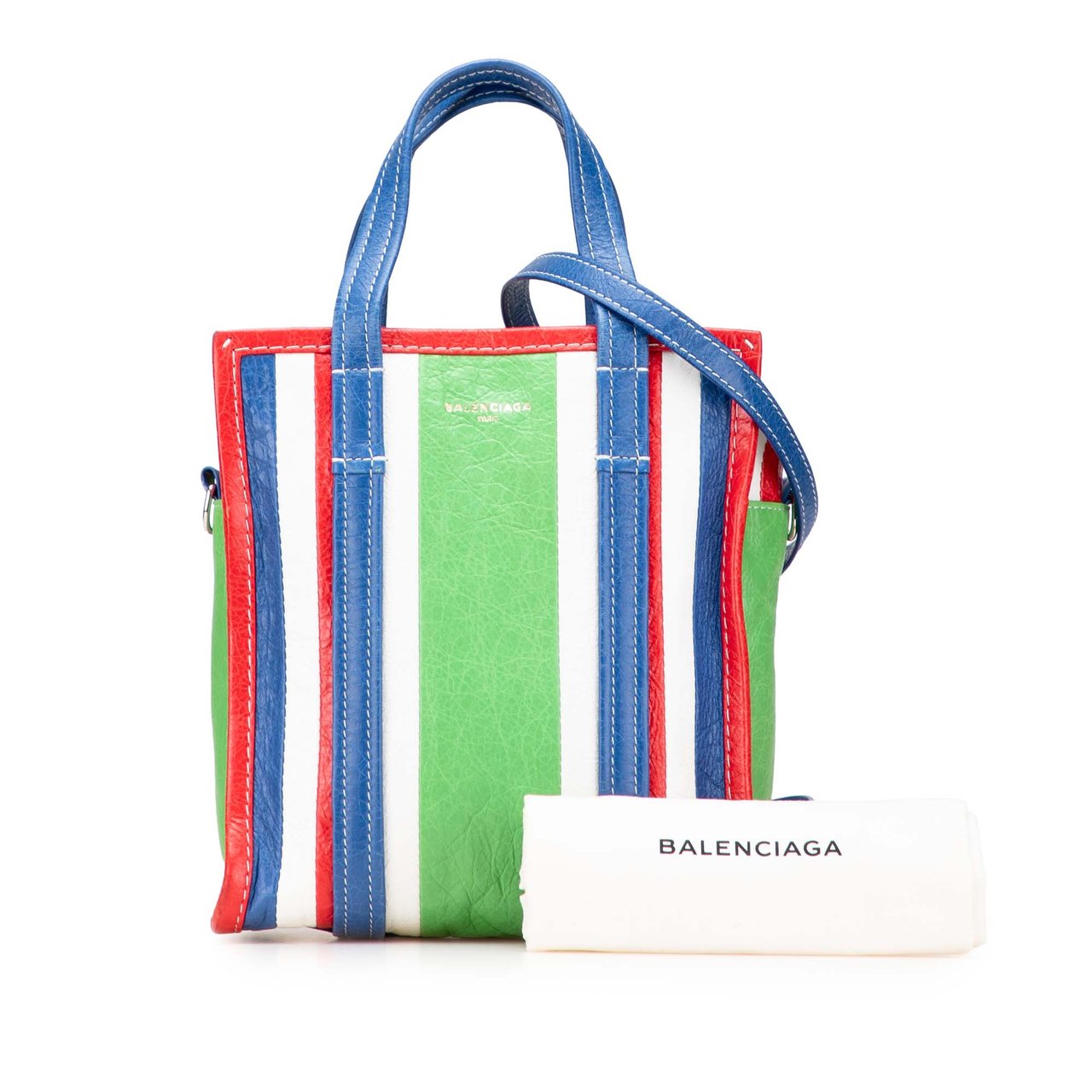 Balenciaga XS Lambskin Bazar Shopper Tote Groen