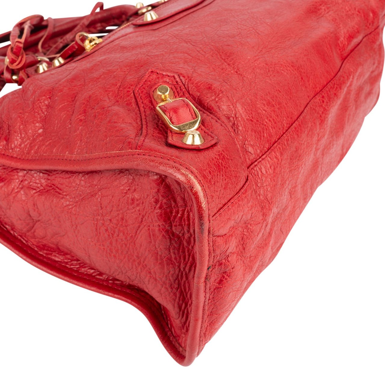 Balenciaga Balenciaga Red Leather City Handbag Rood