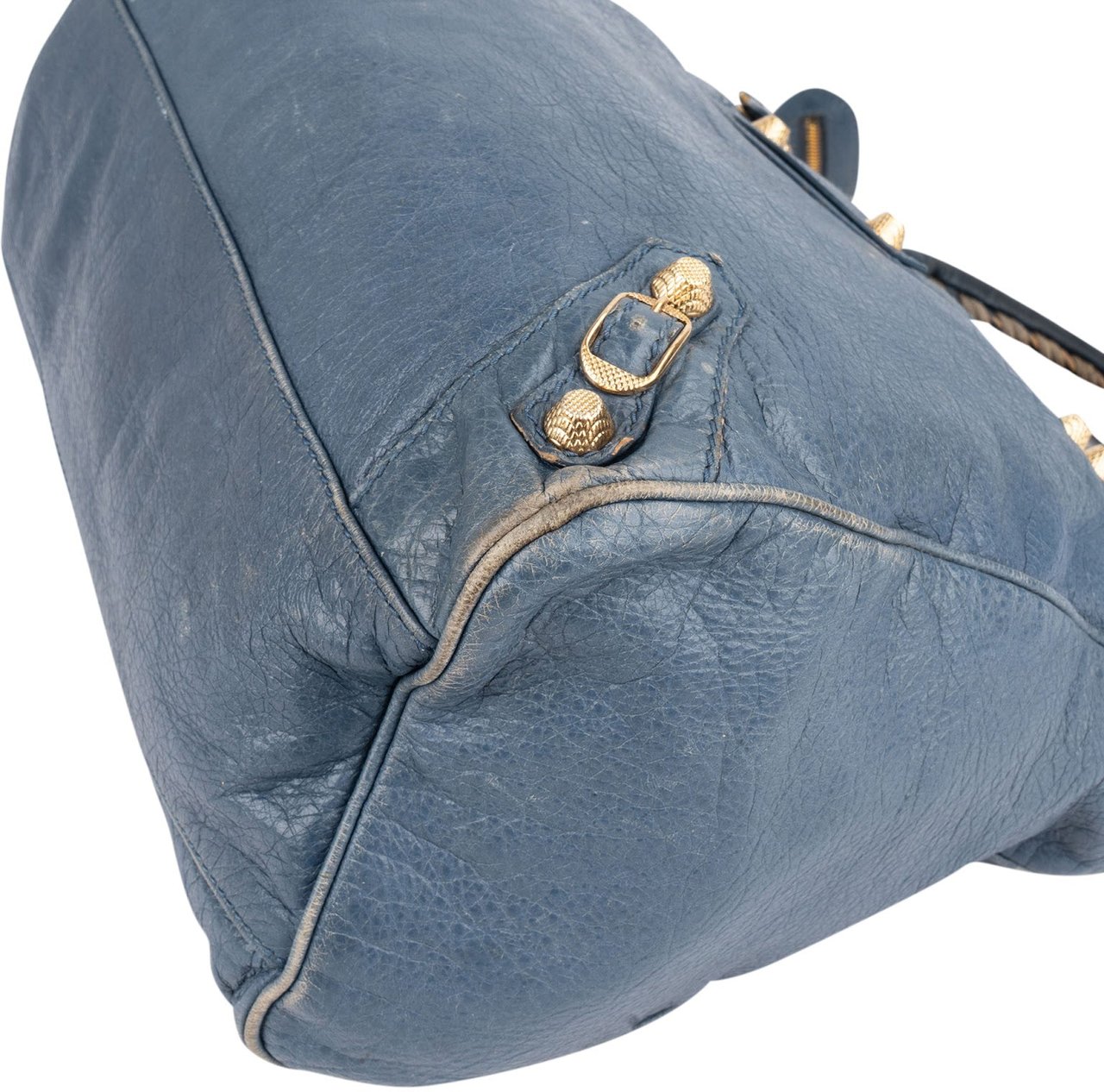Balenciaga Blue Leather City Handbag Blauw