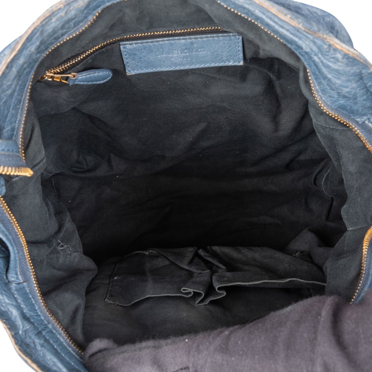 Balenciaga Blue Leather City Handbag Blauw