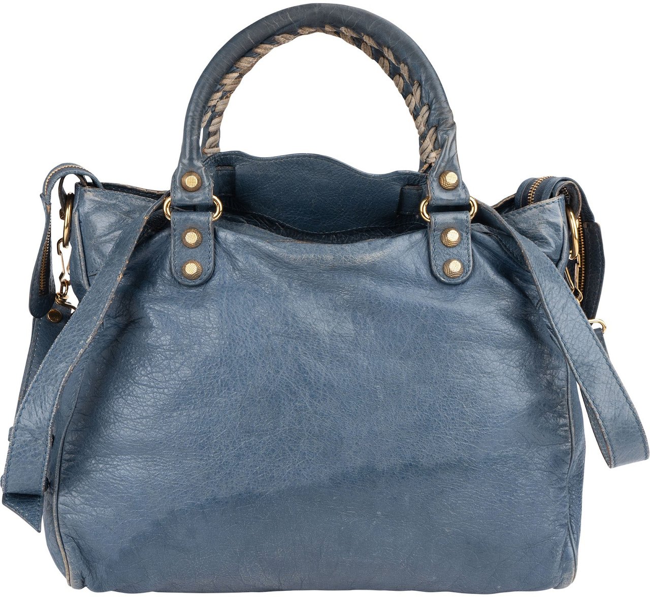 Balenciaga Blue Leather City Handbag Blauw