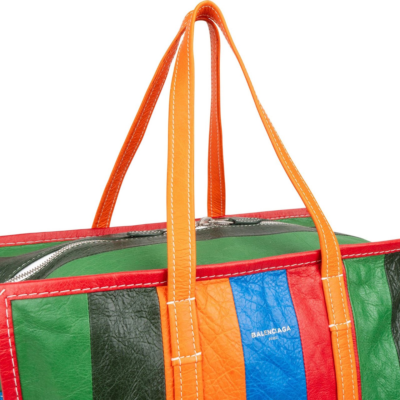Balenciaga Multicolor Calfskin Bazar Large Shopper Tote Handbag Divers