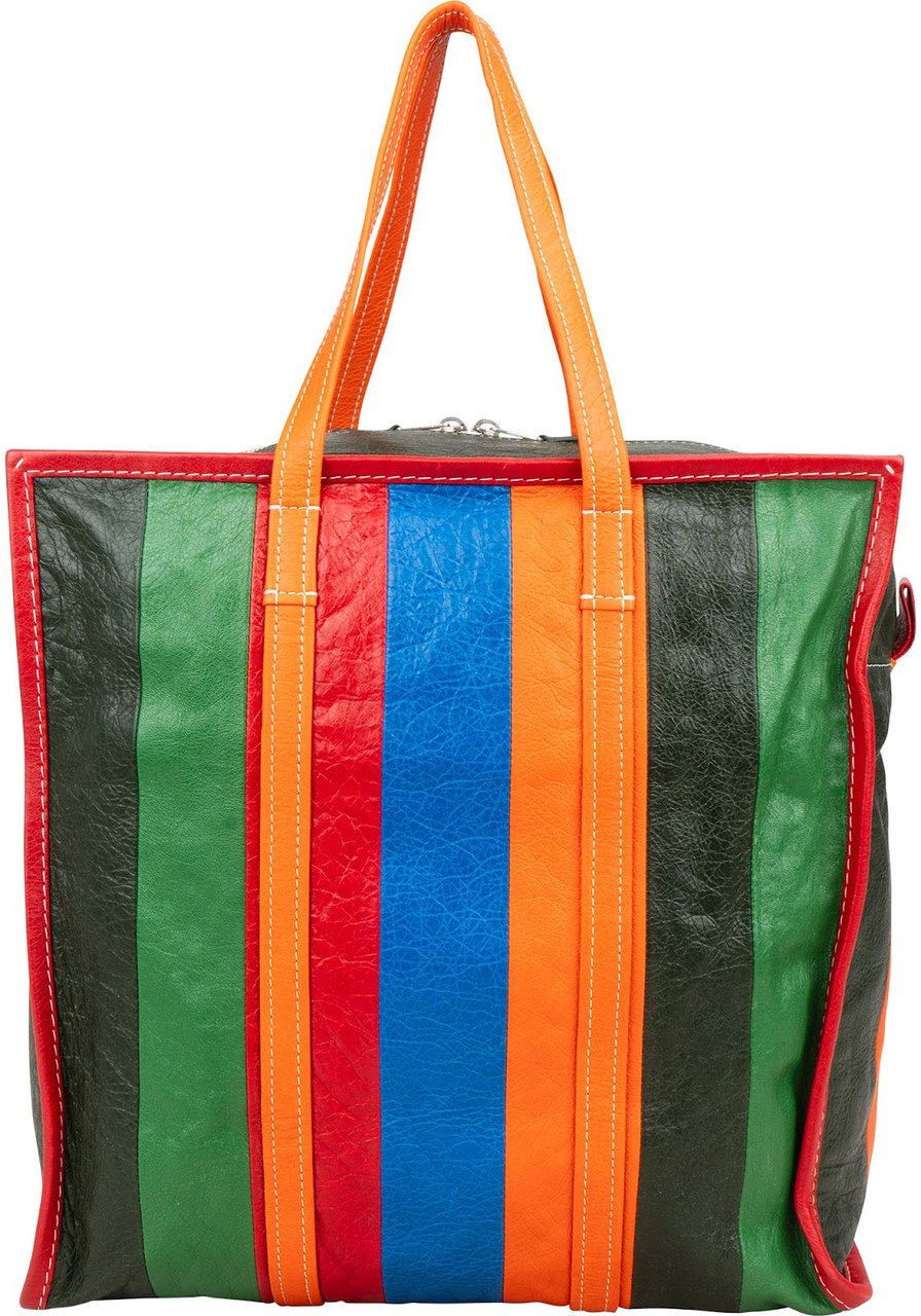 Balenciaga Multicolor Calfskin Bazar Large Shopper Tote Handbag Divers