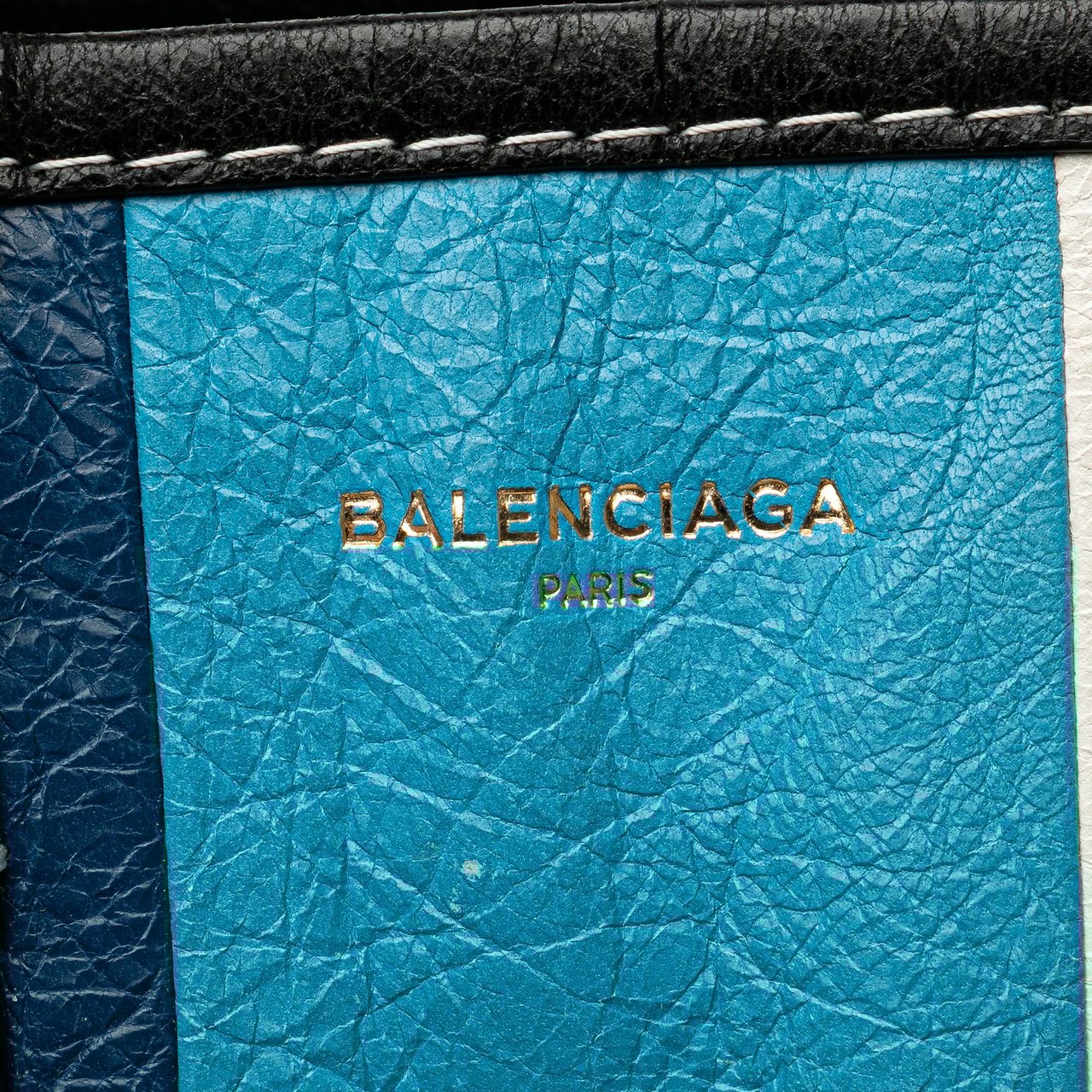 Balenciaga XS Lambskin Bazar Shopper Satchel Blauw