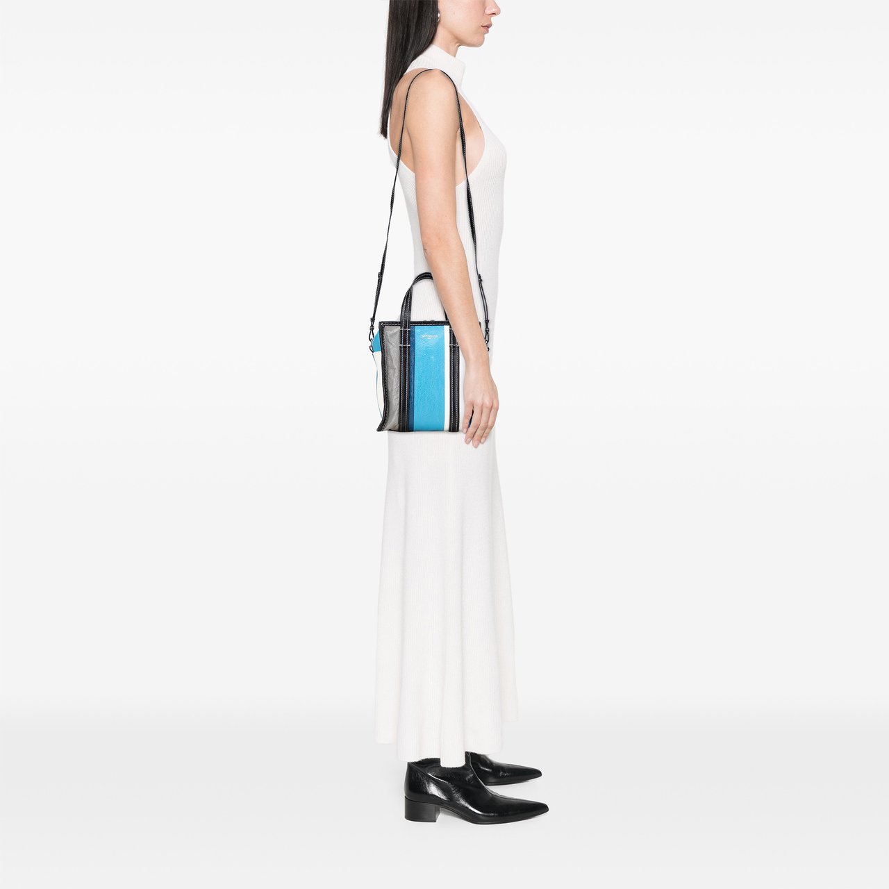 Balenciaga XS Lambskin Bazar Shopper Satchel Blauw