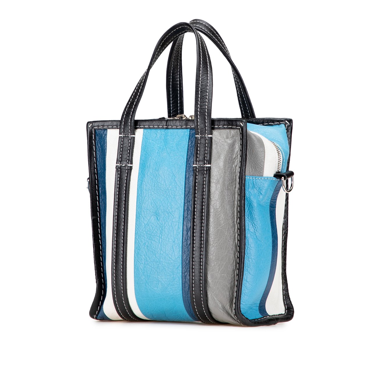 Balenciaga XS Lambskin Bazar Shopper Satchel Blauw