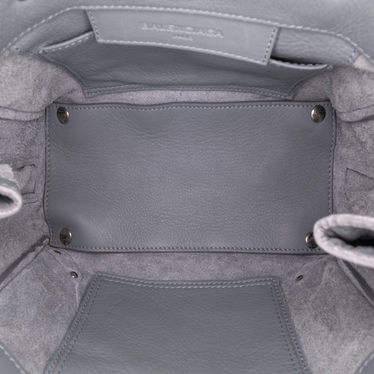 Balenciaga Mini Leather Papier A4 Zip Around Satchel Grijs