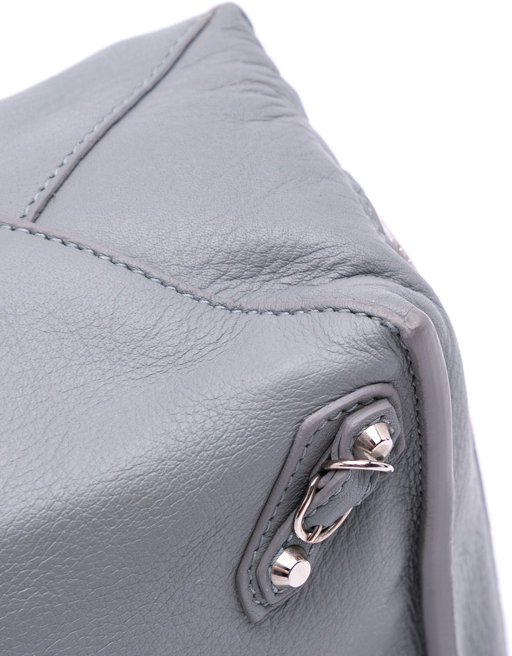 Balenciaga Mini Leather Papier A4 Zip Around Satchel Grijs