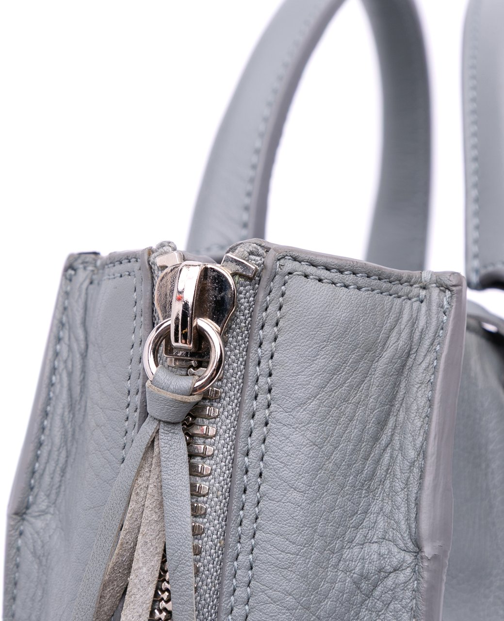 Balenciaga Mini Leather Papier A4 Zip Around Satchel Grijs