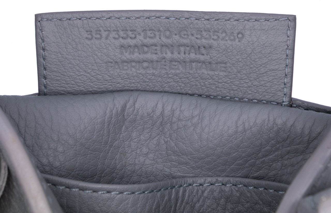 Balenciaga Mini Leather Papier A4 Zip Around Satchel Grijs