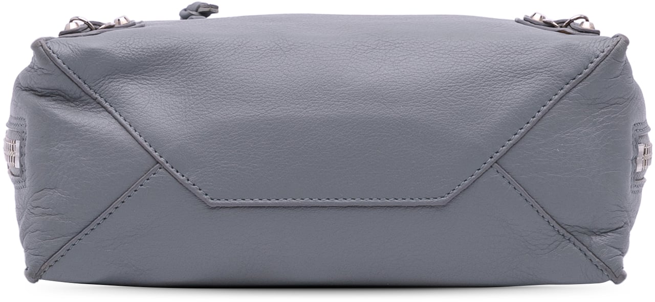 Balenciaga Mini Leather Papier A4 Zip Around Satchel Grijs
