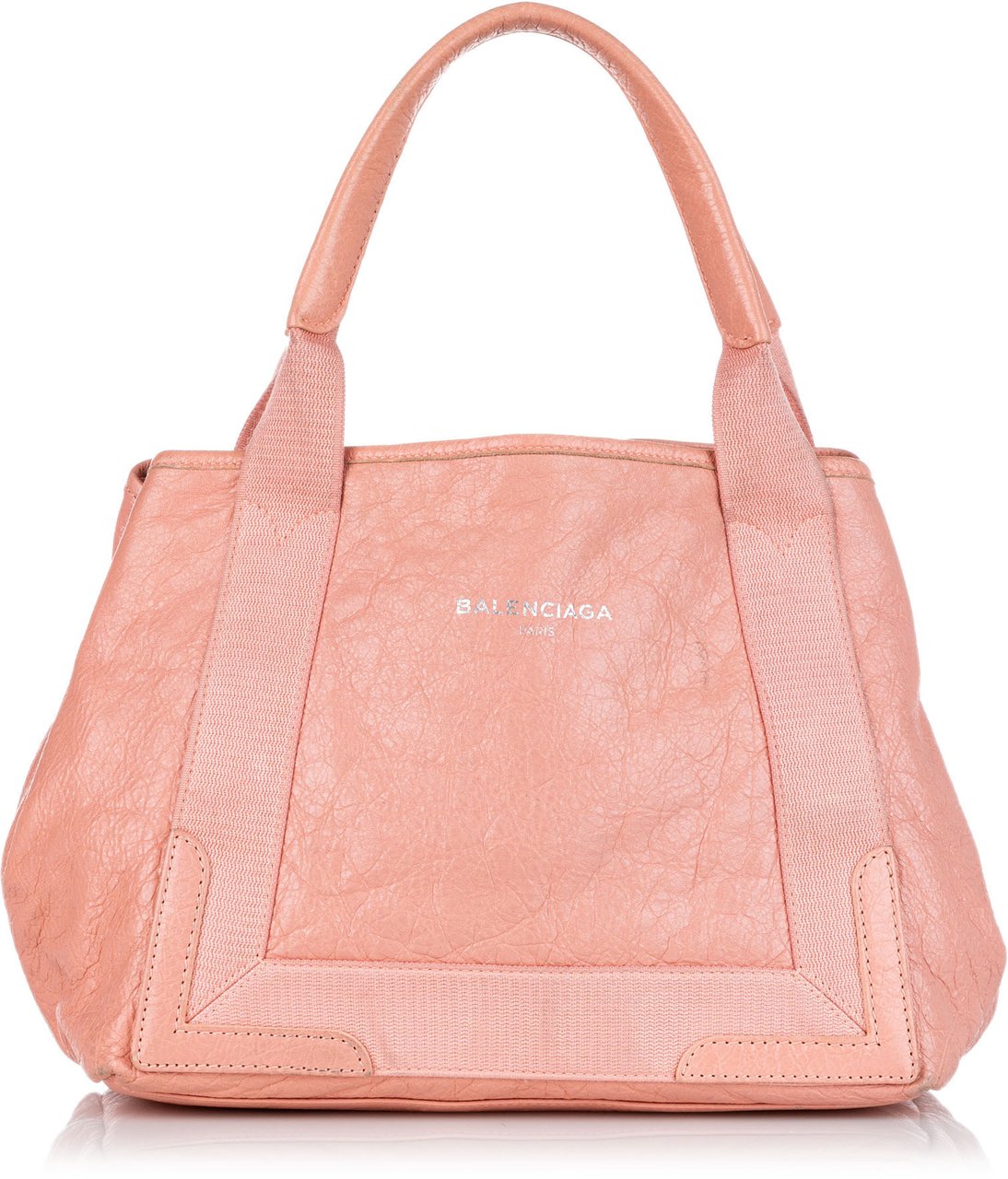 Balenciaga Navy Cabas S Leather Tote Bag Roze