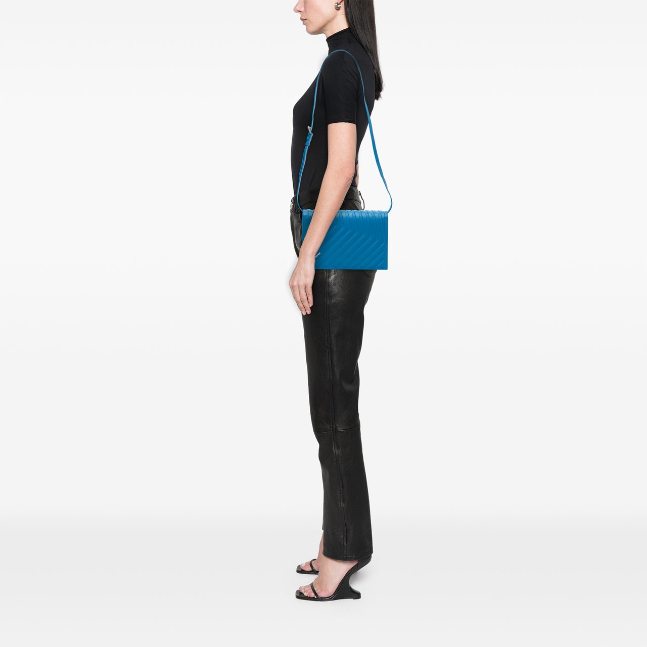 Balenciaga Grained Calfskin Car Flap Crossbody Blauw