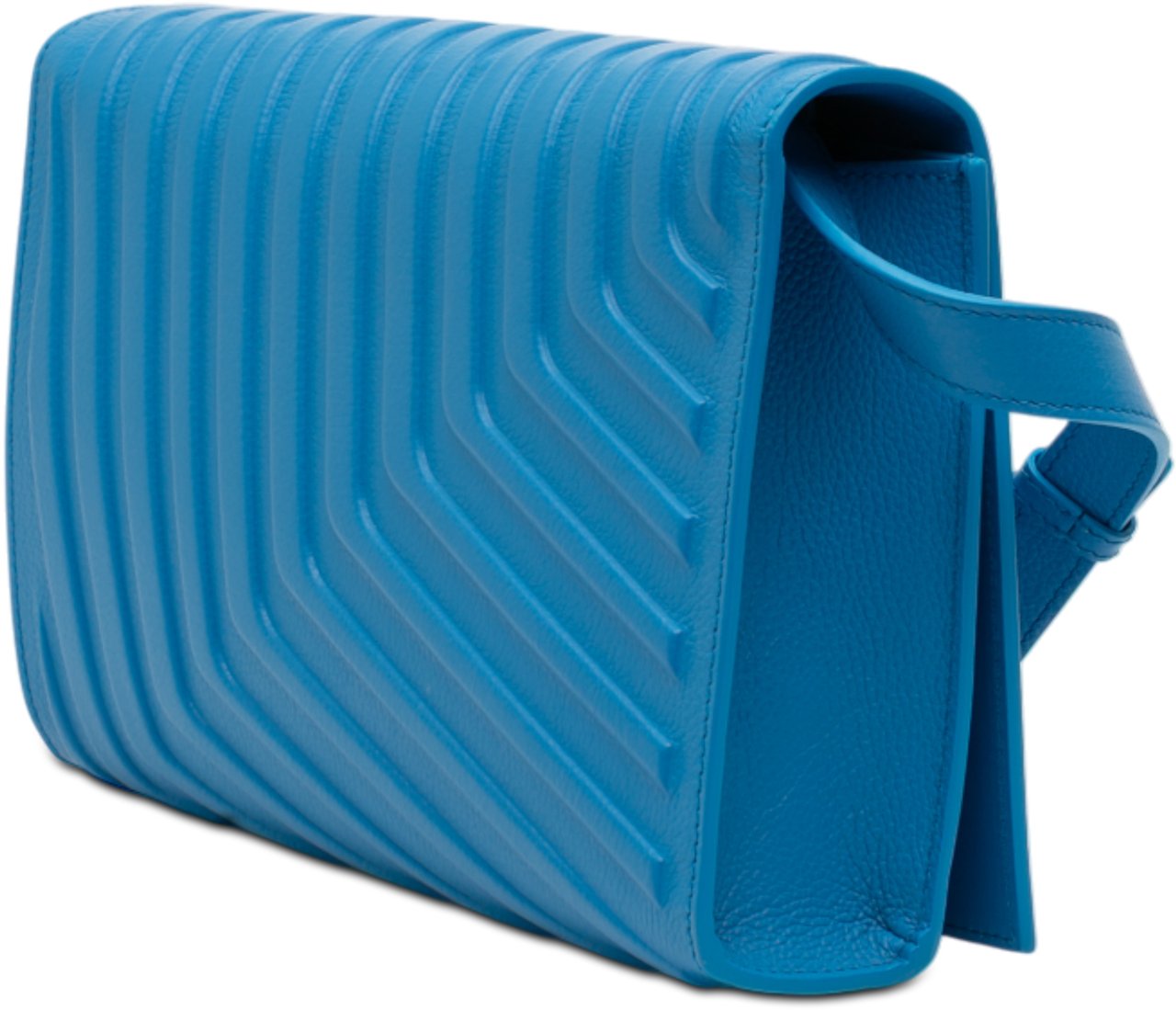 Balenciaga Grained Calfskin Car Flap Crossbody Blauw