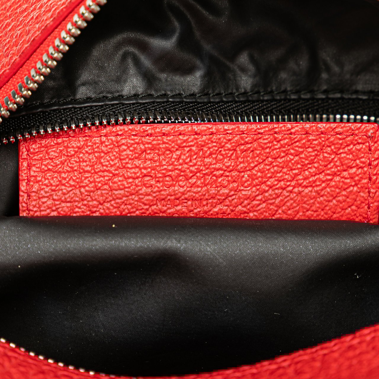 Balenciaga Leather Motocross Classic Toiletry Pouch Rood