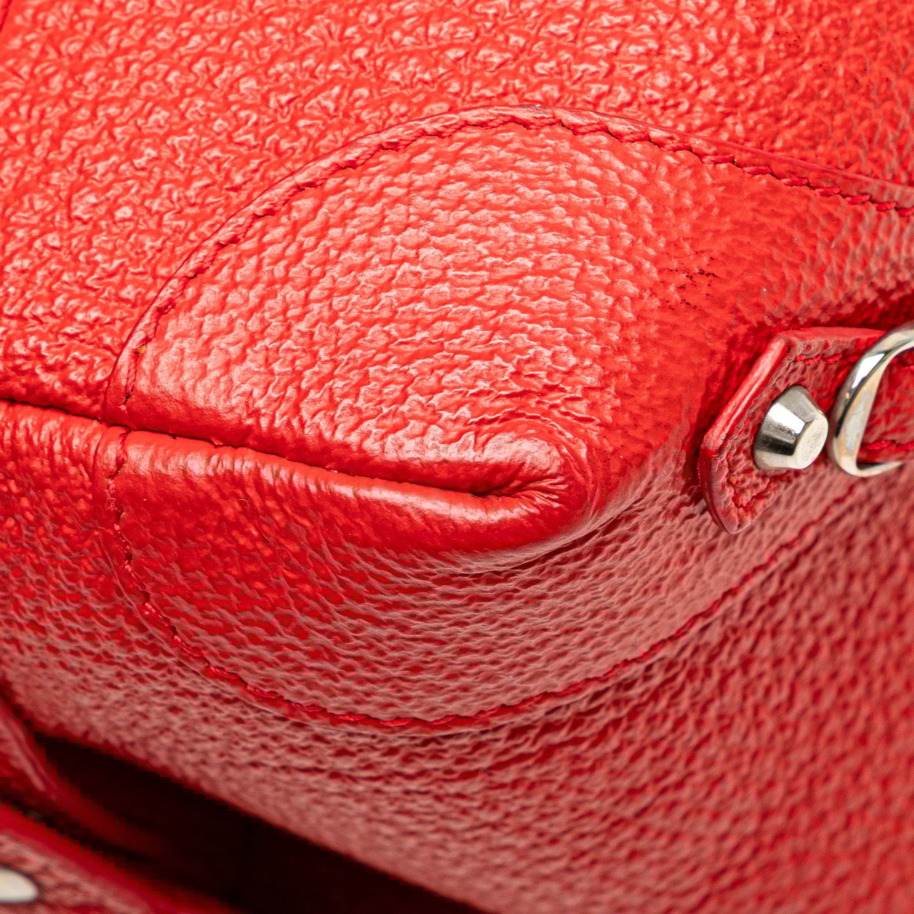 Balenciaga Leather Motocross Classic Toiletry Pouch Rood