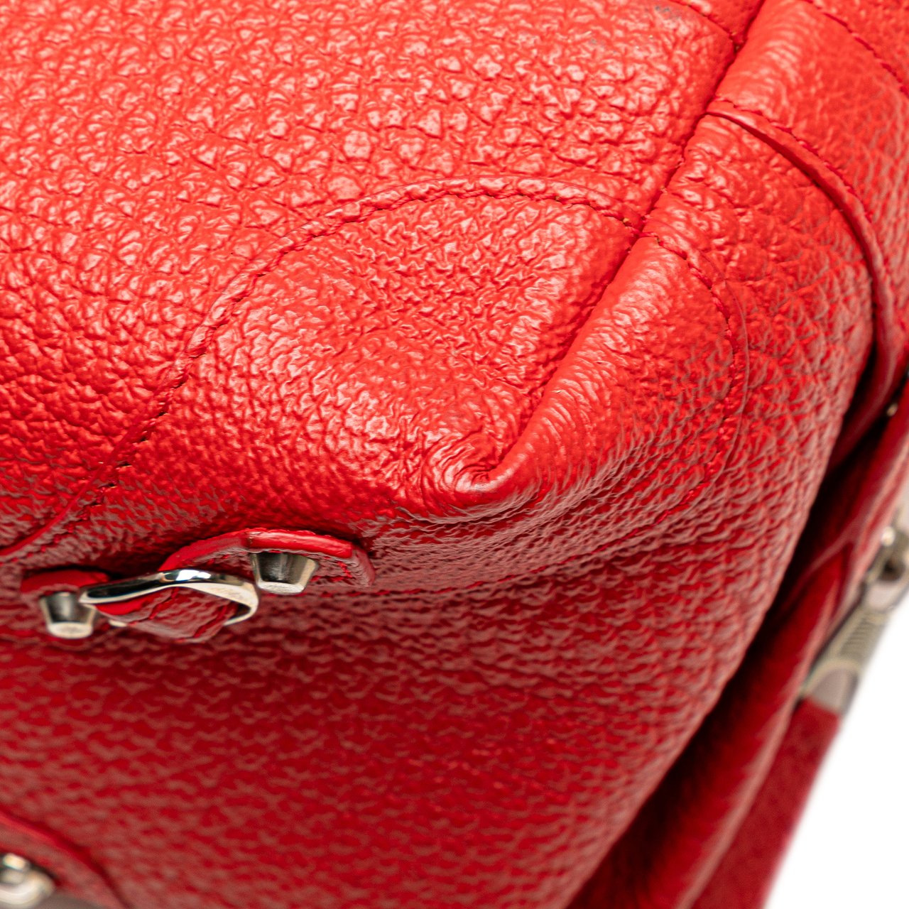 Balenciaga Leather Motocross Classic Toiletry Pouch Rood