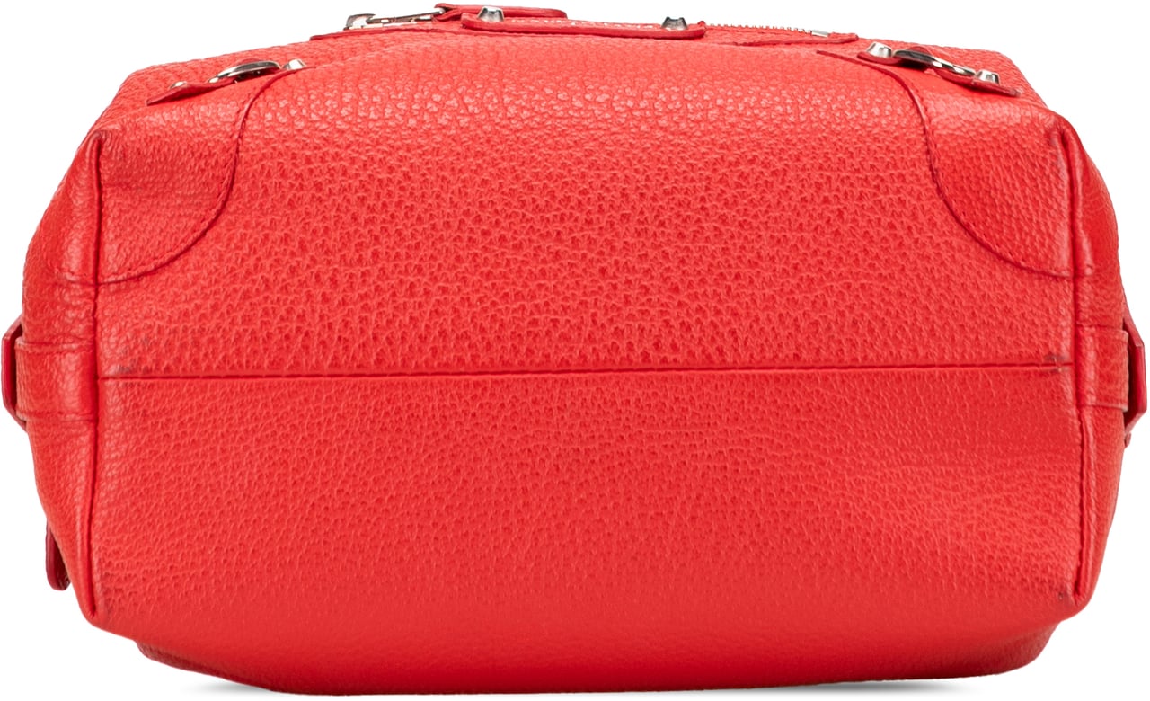 Balenciaga Leather Motocross Classic Toiletry Pouch Rood