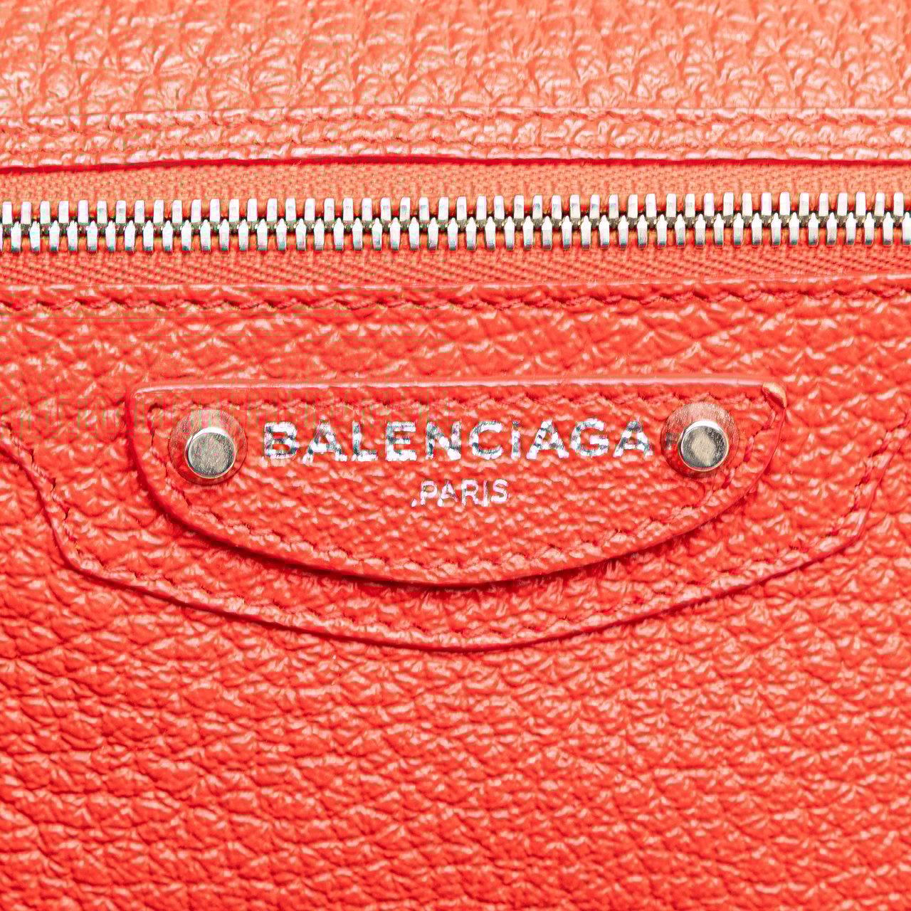 Balenciaga Leather Motocross Classic Toiletry Pouch Rood