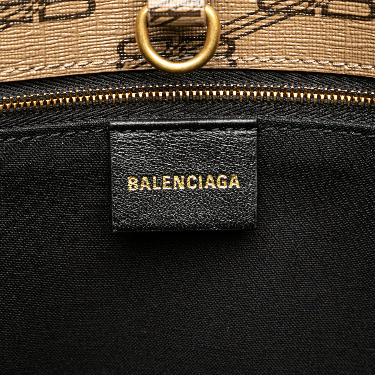 Balenciaga Large BB Monogram Coated Canvas Signature East West Shopper Bag Bruin