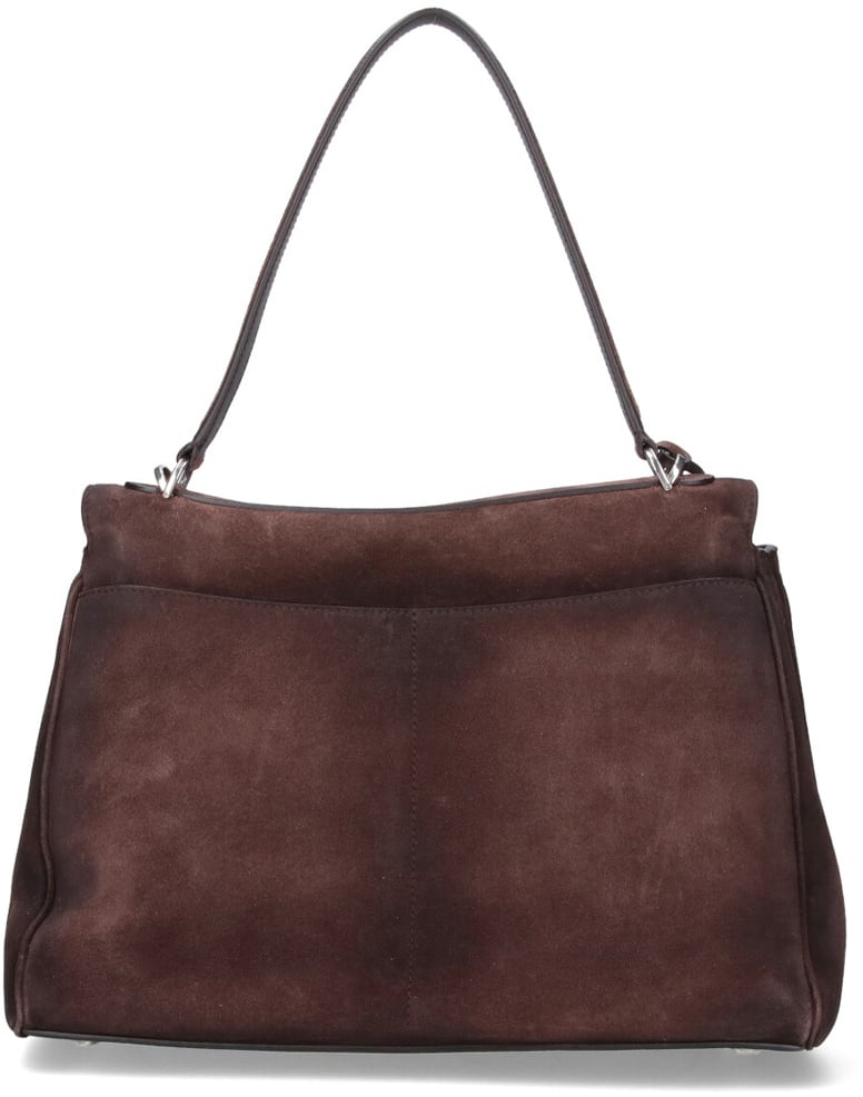 Balenciaga Medium Brown Calf Suede Handbag with Removable Strap Bruin
