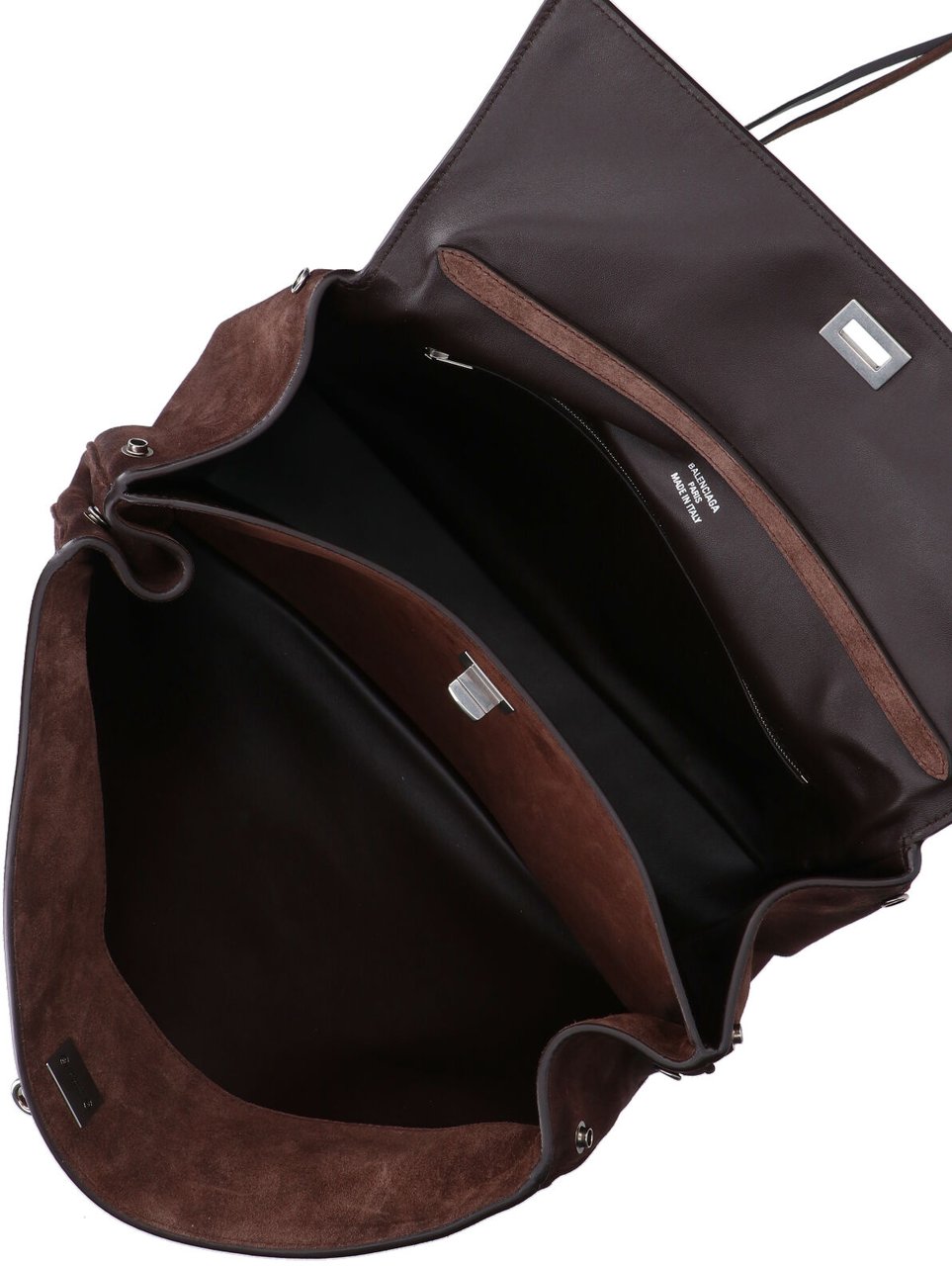 Balenciaga Medium Brown Calf Suede Handbag with Removable Strap Bruin