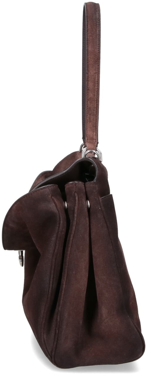 Balenciaga Medium Brown Calf Suede Handbag with Removable Strap Bruin