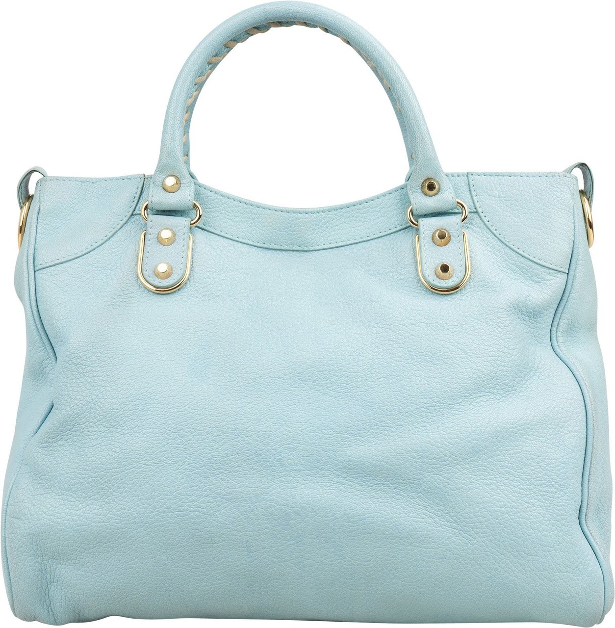 Balenciaga Blue Leather City Handbag Lichtblauw